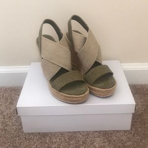 Ralph Lauren Cross Cross Wedge Sandals